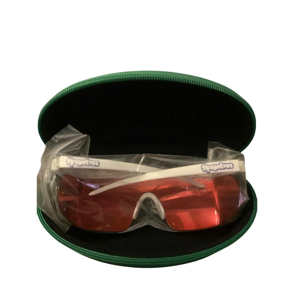 Tipsy Elves White Miami Ice Sport Sunglasses Mirror Lens Retro Shield +‎ Case